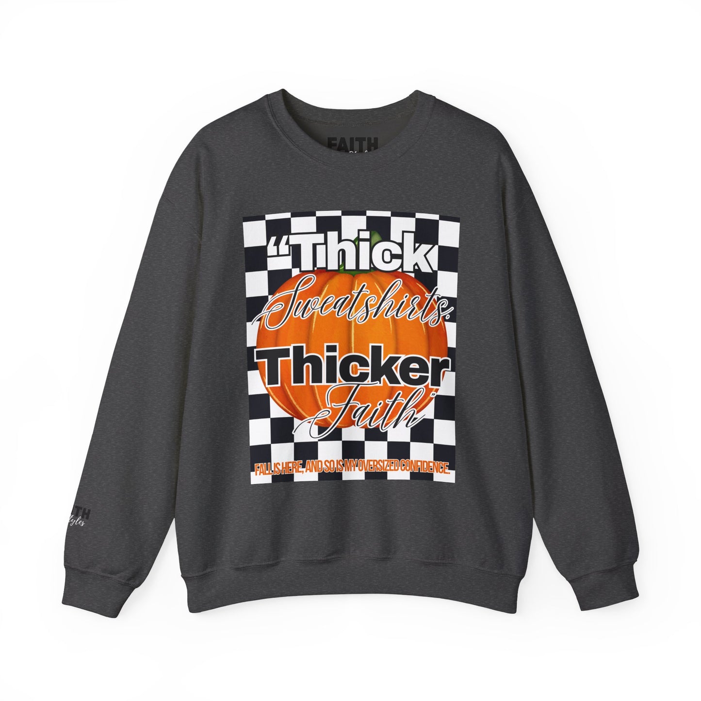 FaithStyles Thick Sweatshirts Pumpkin, Unisex Graphic Sweatshirt, Crewneck Sweatshirt, Sports Apparel, Cozy Casual Wear