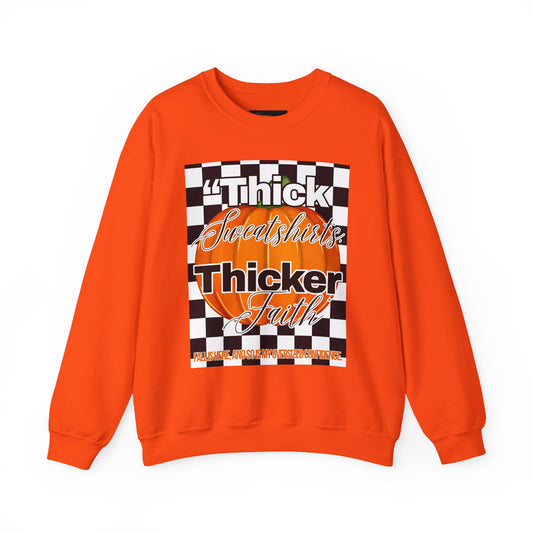 Pumpkin Faith Crewneck Sweatshirt, Unisex Graphic Sweatshirt, Thick Sweatshirt, Sports Apparel, Cozy Casual Wear