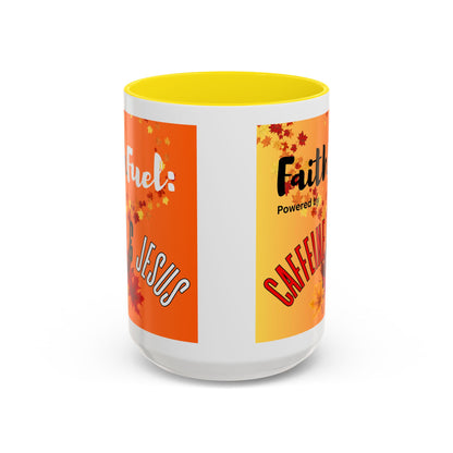 FaithFuel Caffeine & Jesus Mug - Fall Coffee Cup, Inspirational Gift, Autumn Decor, Home Office Supplies, Religious Mug