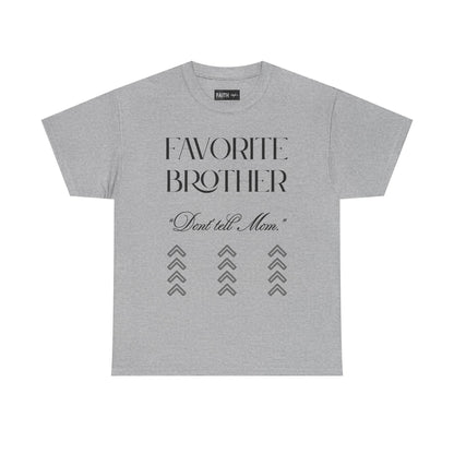 Favorite Brother Unisex Heavy Cotton Tee - Perfect Gift for Siblings, Casual Wear, Birthday, Family Reunion, Everyday Comfort