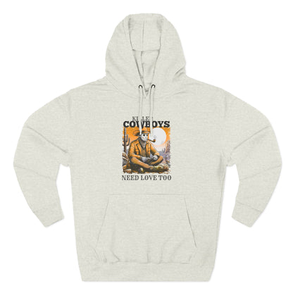 Three-Panel Fleece Hoodie-Front & Back Images