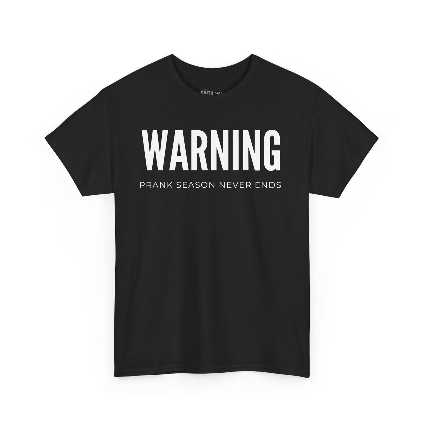 Warning Prank Season Unisex Heavy Cotton Tee | Fun Gift, Casual Wear, Comedy Merchandise, Birthday Gift, Prankster Shirt