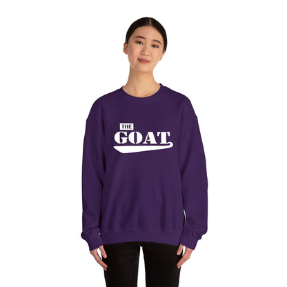 NEW FaithStyles Embroidery The GOAT Crewneck Sweatshirt – Bold White Graphic Pullover