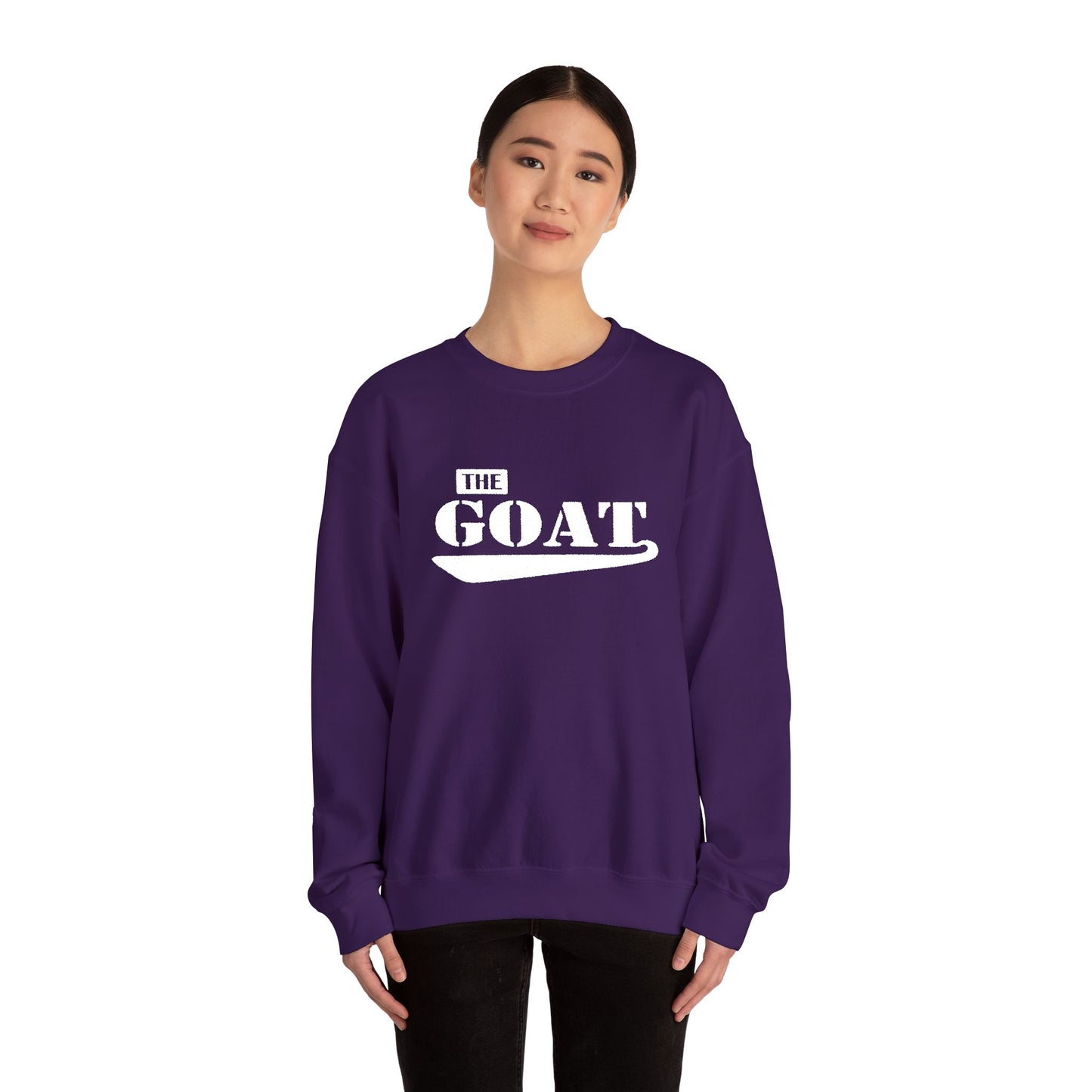 NEW FaithStyles Embroidery The GOAT Crewneck Sweatshirt — Bold Graphic Unisex Pullover