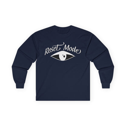 Reset Mode Long Sleeve Tee — Minimal Eye Graphic Spiritual Streetwear
