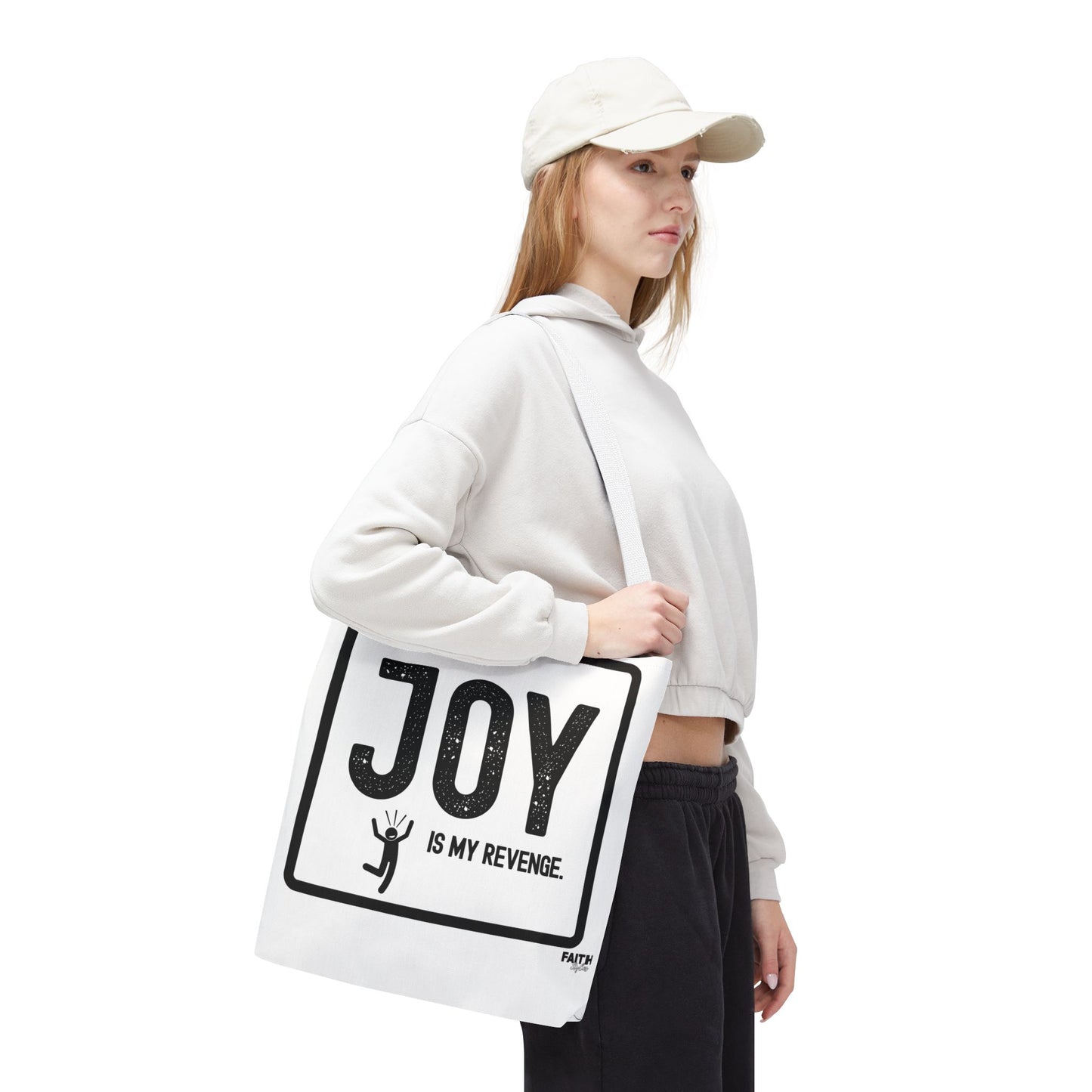 FaithStyles Joy Is My Revenge Tote Bag — Inspirational Graphic Canvas Tote