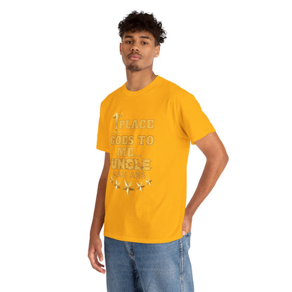 1st Place Uncle Badass Tee | Funny Gift for Uncle, Unisex Cotton Shirt, Family Reunion, Birthday Celebration, Casual Wear