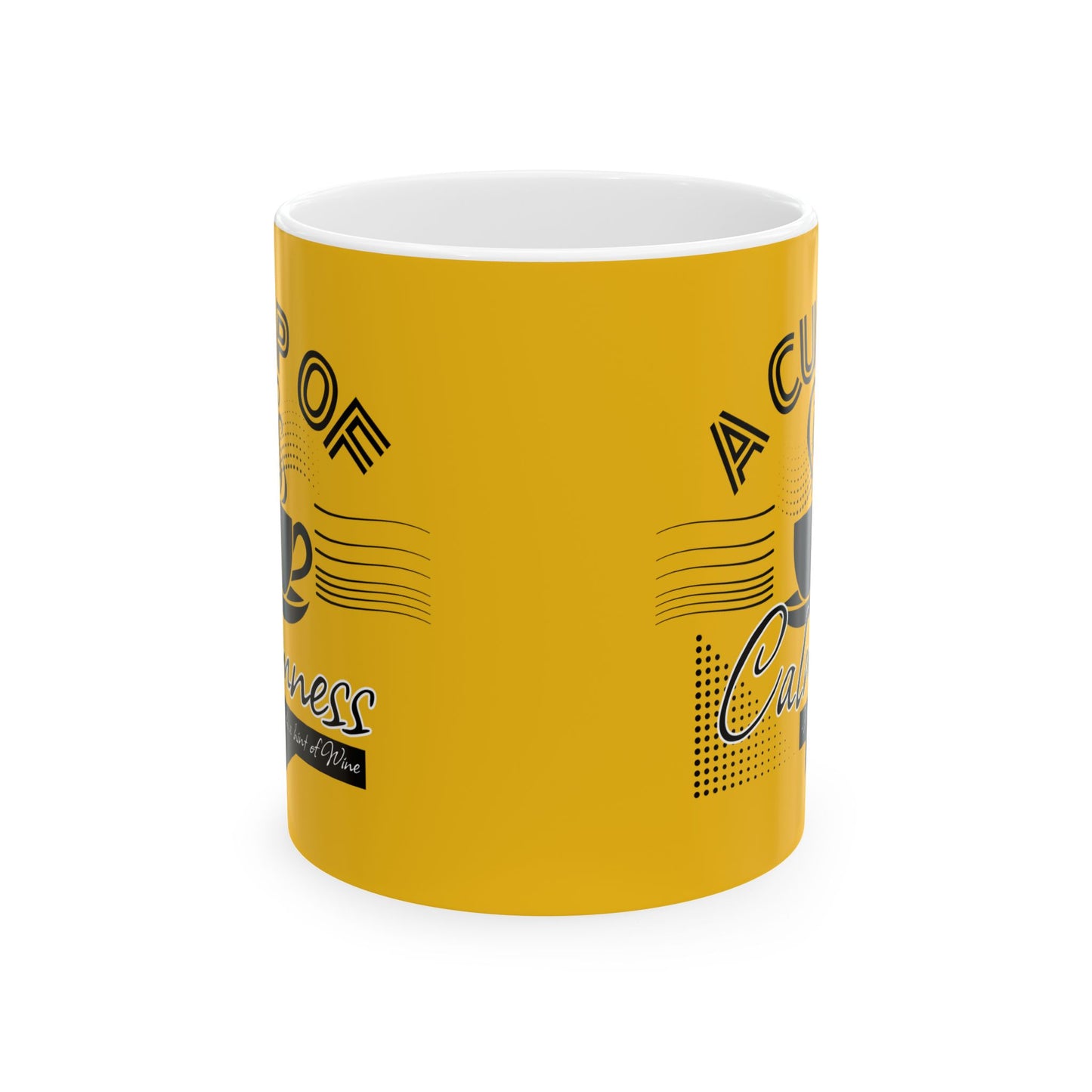 FaithStyles Coffee Lover Ceramic Mug — "A Cup of Calmness" Inspirational Yellow Coffee Mug (11oz, 15oz)