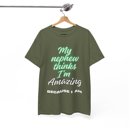 Unisex Heavy Cotton Tee - My Nephew Thinks I'm Amazing, Perfect Gift for Family, Birthday Tee, Funny Quote Shirt, Casual Wear, Gifts [...]
