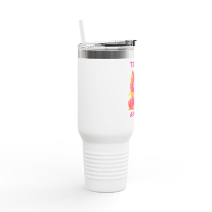 Colorful Insulated Travel Mug with Fun Design, 40oz Coffee Tumbler, Cat Lover Gift, Funny Travel Mug, Perfect for Daily Commute, Birthday