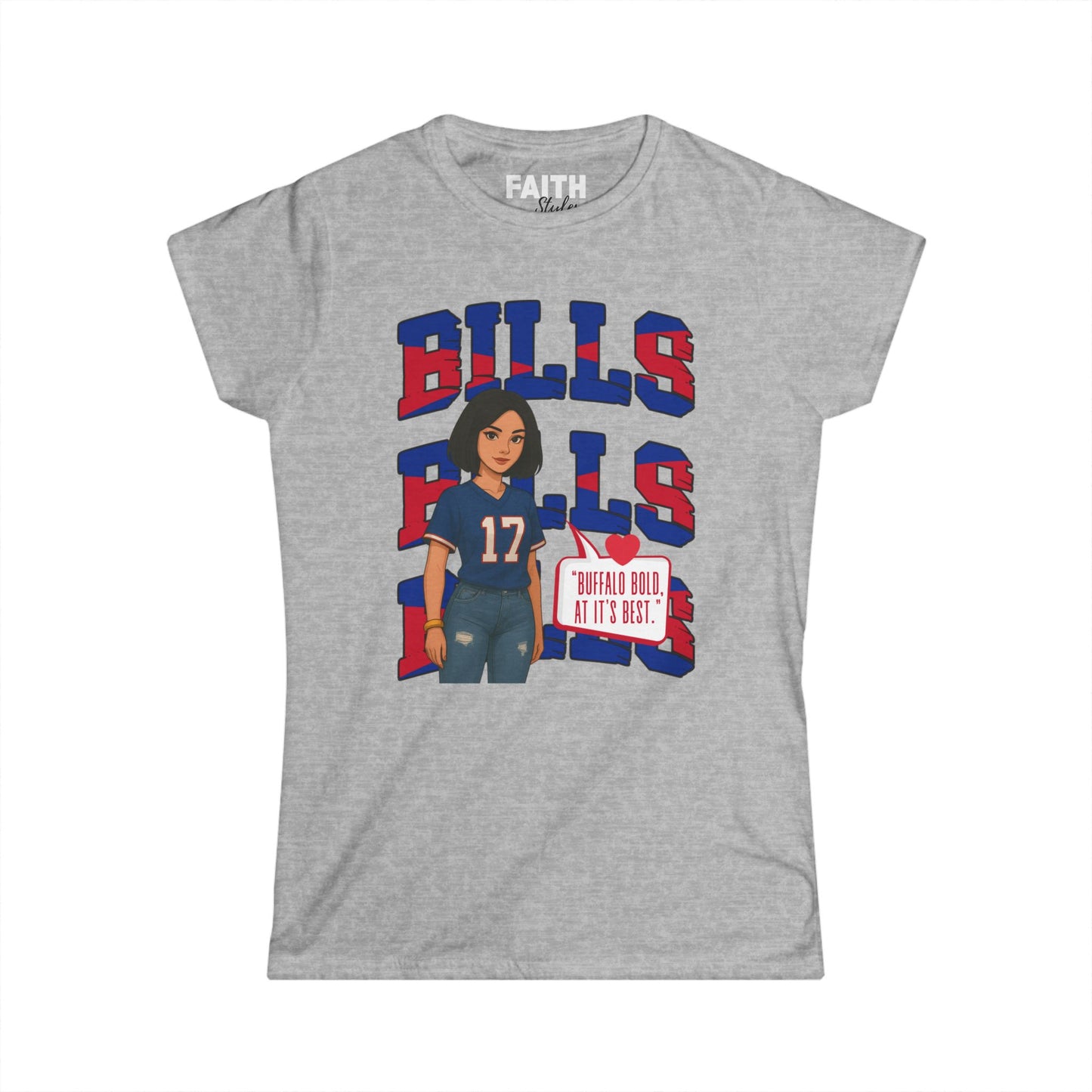 Bills Inspired Women's Fan Tee | Softstyle Shirt for Game Day, Sports Apparel, Gift for Her, Team Spirit Wear