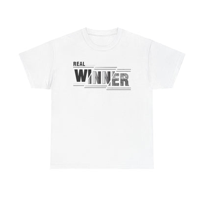 Male Heavy Cotton Tee - "Real Winner" Motivational Shirt, Inspirational Gift, Casual Wear, Sports Tee, Perfect for Competitions, [...]