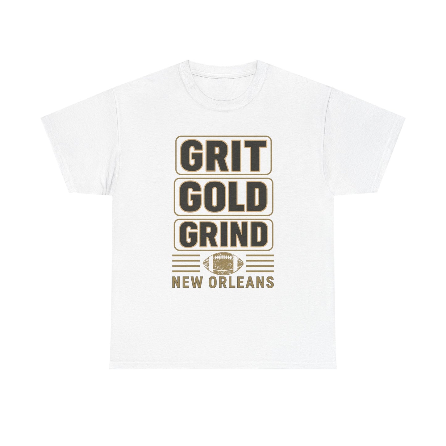 Grit Gold Grind Tee - Male Heavy Cotton Shirt for New Orleans Fans, [...]