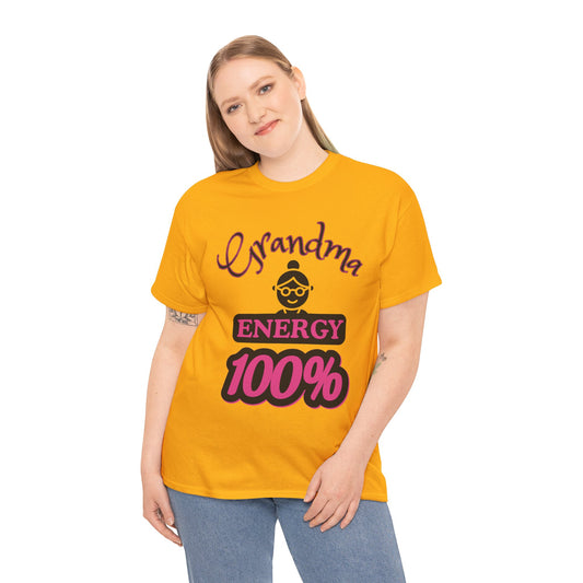 Fun Grandma Energy T-Shirt, Gift for Grandmothers, Casual Tee, Family Reunion Wear, Cute Gift for Mother's Day, Humor Shirt