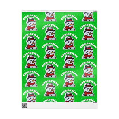 Christmas Snowman Wrapping Paper Roll – Festive Green Holiday Gift Wrap
