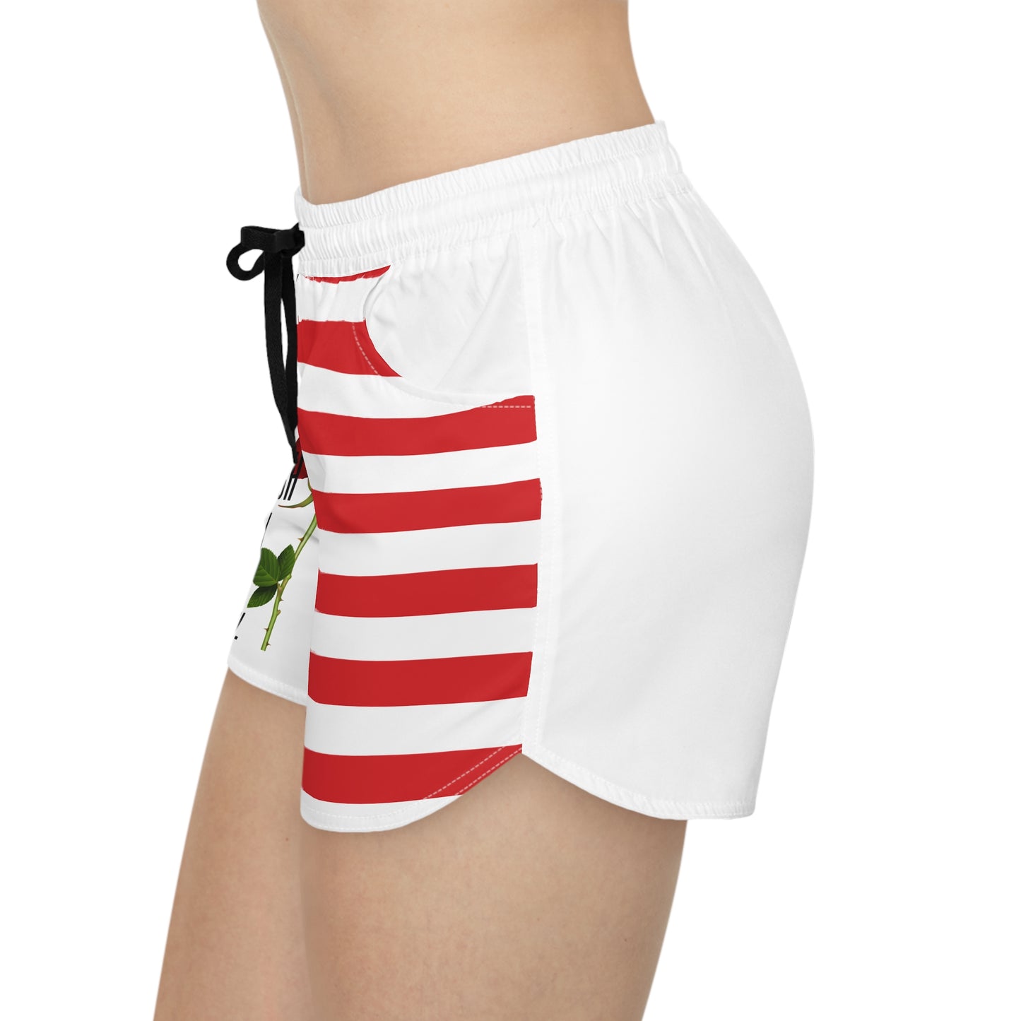 Inspirational Women's Casual Shorts with Rose Design, Motivational Summer Shorts, Beachwear, Gift for Her, Trendy Loungewear
