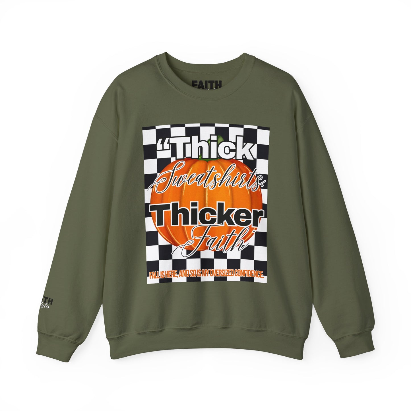 FaithStyles Thick Sweatshirts Pumpkin, Unisex Graphic Sweatshirt, Crewneck Sweatshirt, Sports Apparel, Cozy Casual Wear