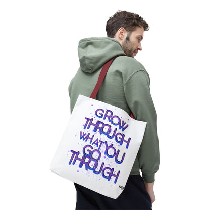 FaithStyles Tote — "Grow Through What You Go Through" Inspirational Quote Bag