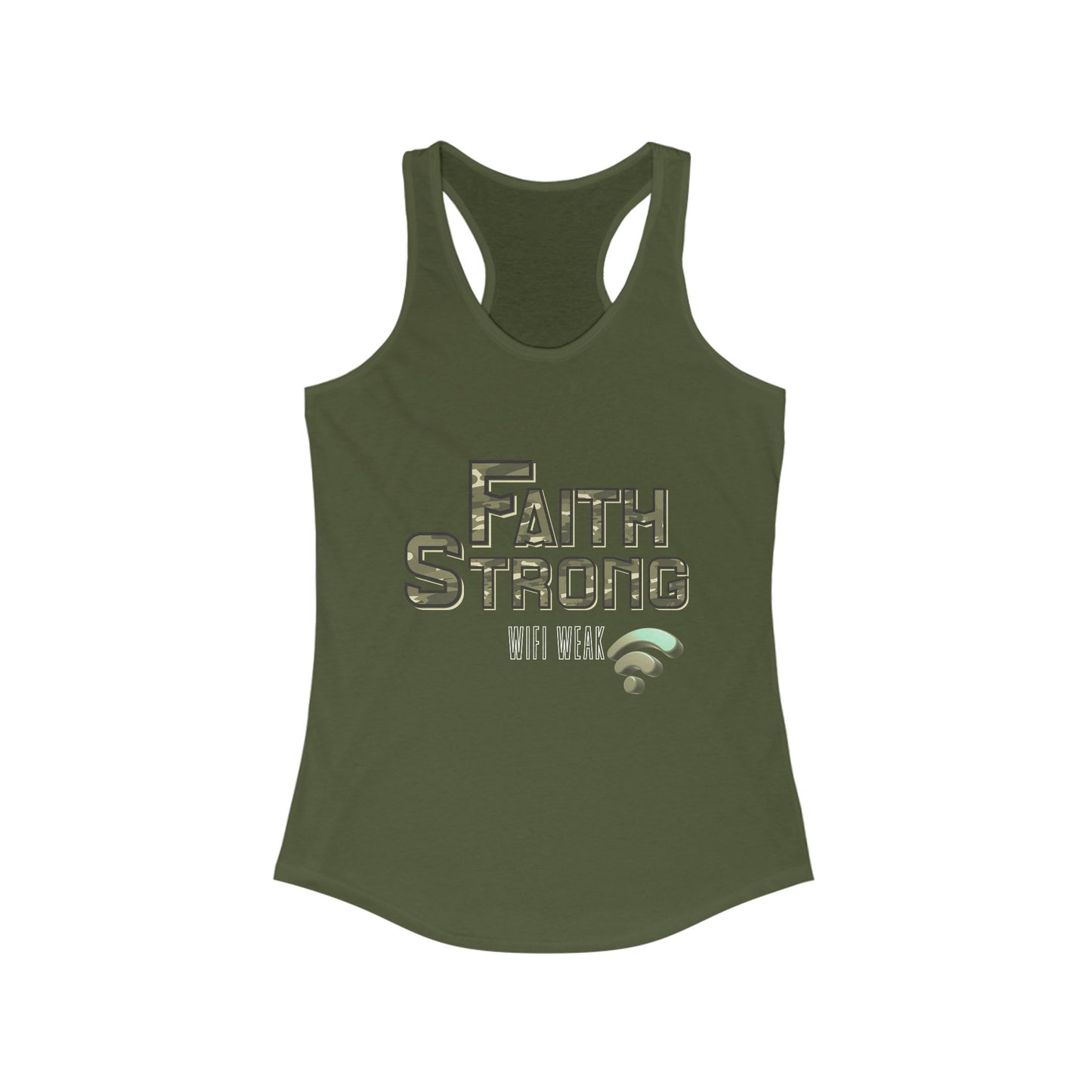 Faith Strong Women's Racerback Tank - Motivational Sleeveless Top, Fitness Apparel, Workout Gear, Spiritual Clothing, Gifts for Her