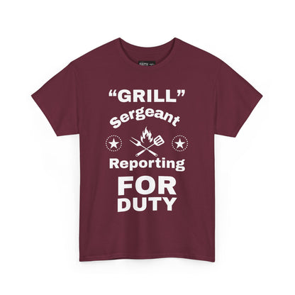 Grill Sergeant Tee - Perfect for BBQs, Father's Day Gift, Unisex Cotton T-Shirt, Outdoor Parties, Cooking Enthusiasts