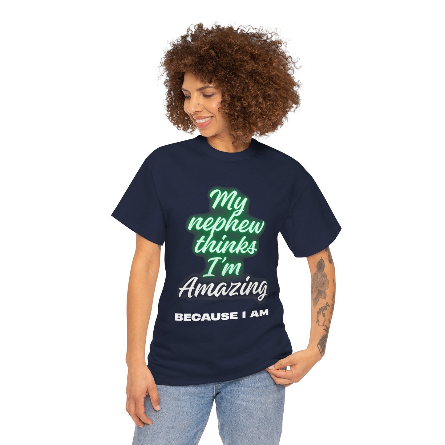 Unisex Heavy Cotton Tee - My Nephew Thinks I'm Amazing, Perfect Gift for Family, Birthday Tee, Funny Quote Shirt, Casual Wear, Gifts [...]