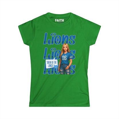 Lions Queen Women's Tee, Casual Fan Shirt, Women's Graphic Top, Gift for Sports Lovers, Birthday Present