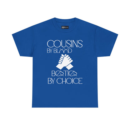 Cousins & Besties Tee, Unisex Heavy Cotton T-Shirt, Family Reunion Apparel, Friendship Gift, Casual Wear, Summer Style
