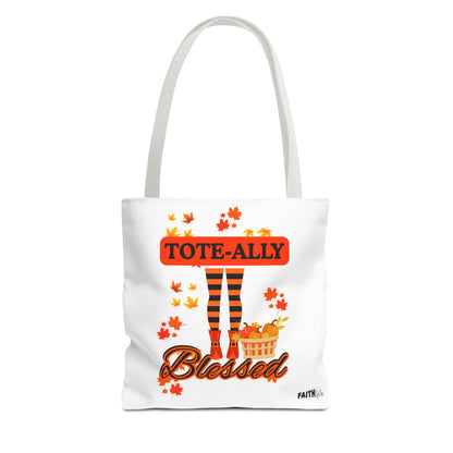 FaithStyles Blessed Holiday Tote Bag, Autumn Tote, Fall Accessories, Gift for Her, Seasonal Shopping Bag, Cute Grocery Bag
