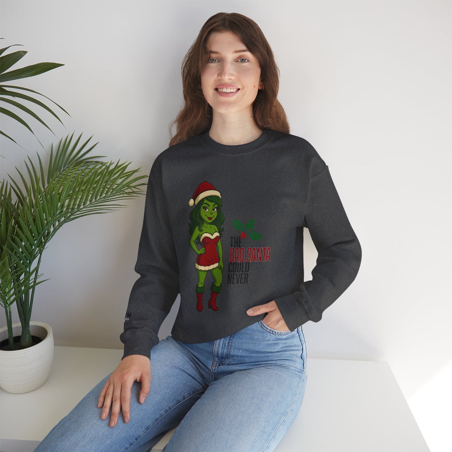 Christmas Girl Holiday Sweatshirt — 'The Bad Santa Could Never' Christmas Crewneck