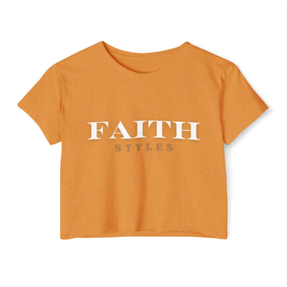 Women's Festival Crop Top - Faith Styles, Casual Summer Top, Music Festival Apparel, Boho Chic Tee, Everyday Wear