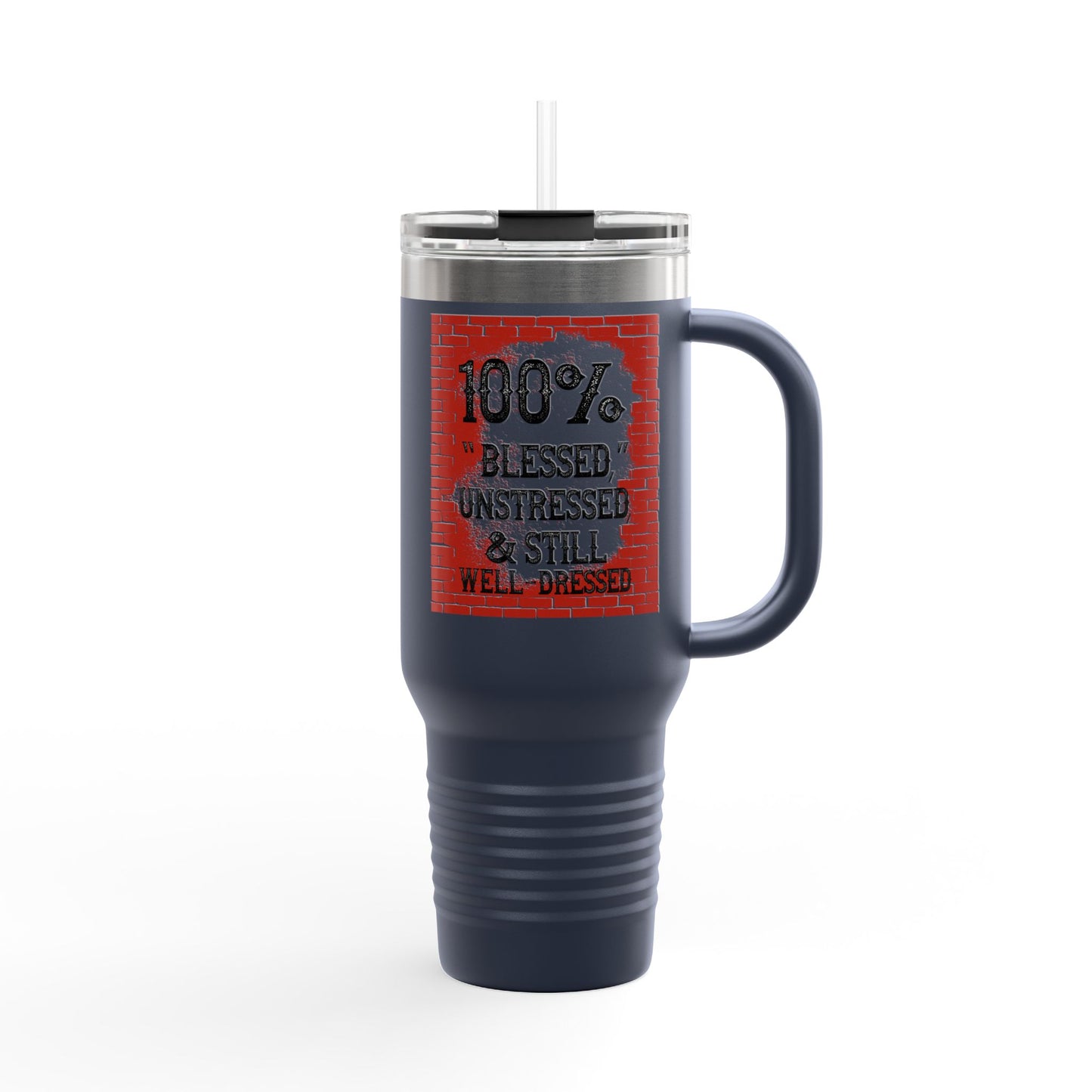 100% Blessed Insulated Travel Mug, 40oz - Perfect for On-the-Go Coffee Lovers, Gift for Friends, Durable Travel Cup, Unique Quote Mug, [...]