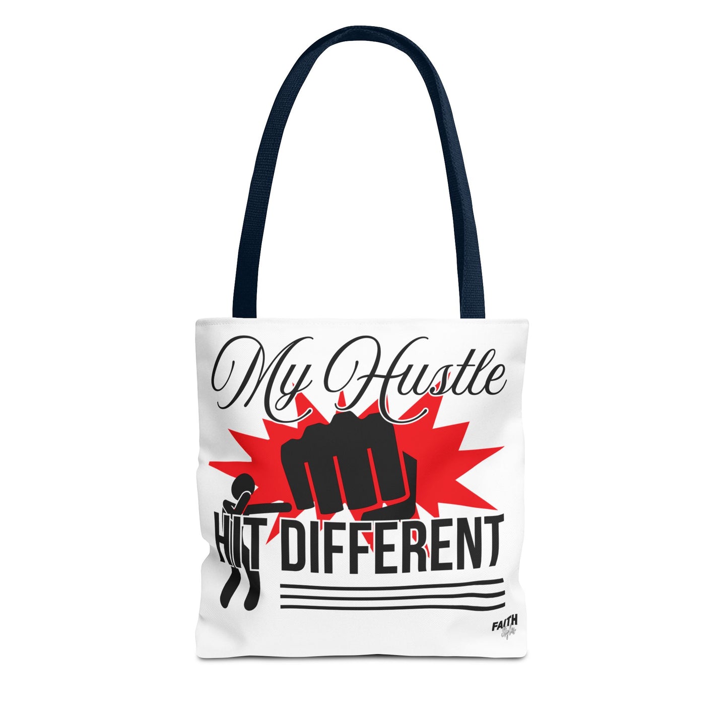 FaithStyles Motivational 'My Hustle, Hit Different' Graphic Tote Bag
