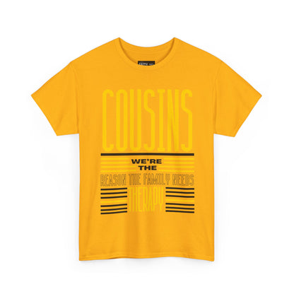 Cousins Therapy Tees, Family Reunion Shirt, Casual Wear, Gift for Cousins, Fun Family Quote Tee