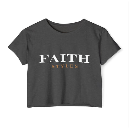 Women's Festival Crop Top - Faith Styles, Casual Summer Top, Music Festival Apparel, Boho Chic Tee, Everyday Wear