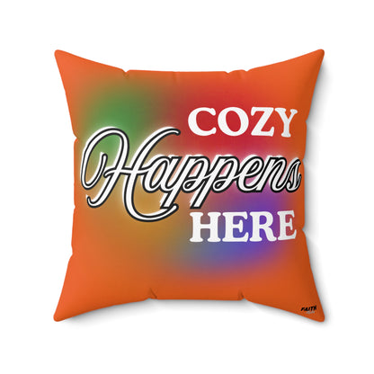 FaithStyles Autumn Cozy Decorative Pillow, Home Decor Accent, Gift for Friends, Living Room Cushion, Cozy Moments, Modern Home Style