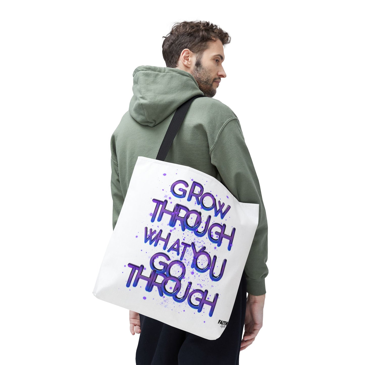 FaithStyles Tote — "Grow Through What You Go Through" Inspirational Quote Bag