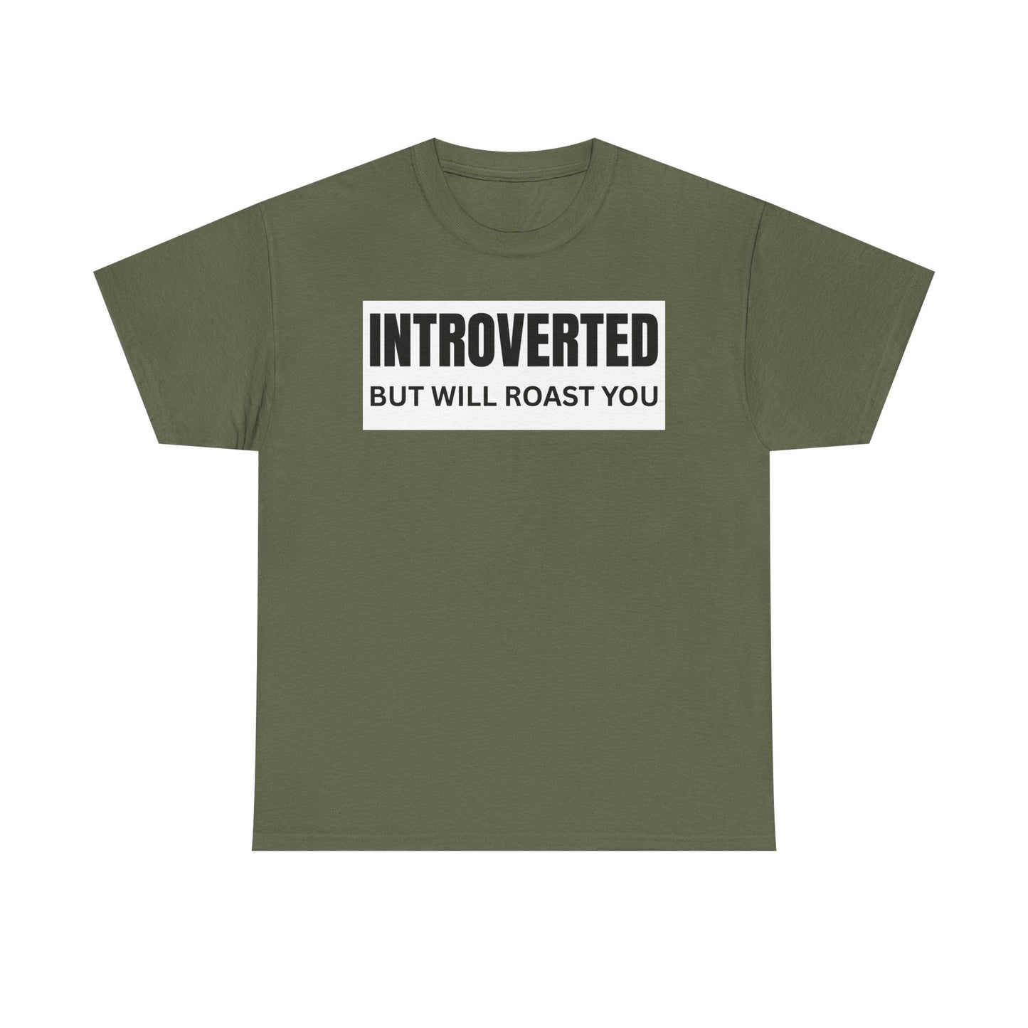 Introverted Roast Tee, Funny Graphic T-Shirt, Male Cotton Tee, Gift for Introverts, Casual Wear